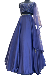 Navy Blue Ready-Made Lehengawith Embroidered Blouse | Readytowear for Weddings & Parties