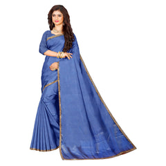 Wedding Fancy Saree for Women – Party Wear Bollywood Style- Blue tissue Lace saree