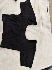 Readymade Stretchable Saree Blouse - Black Stretch Knit, Size 36-40