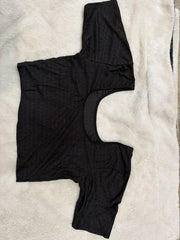 Readymade Stretchable Saree Blouse - Black Stretch Knit, Size 36-40
