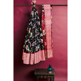 Mangalagiri Handloom Cotton Silk Floral Saree with Contrast Border - Saree