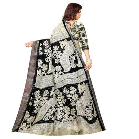 Ta la hi Collections Women's Saree, Soft Art Silk Saree, Indian Traditional Silk Saree for Women, Festival Saree, Wedding Gift Sari -Cream