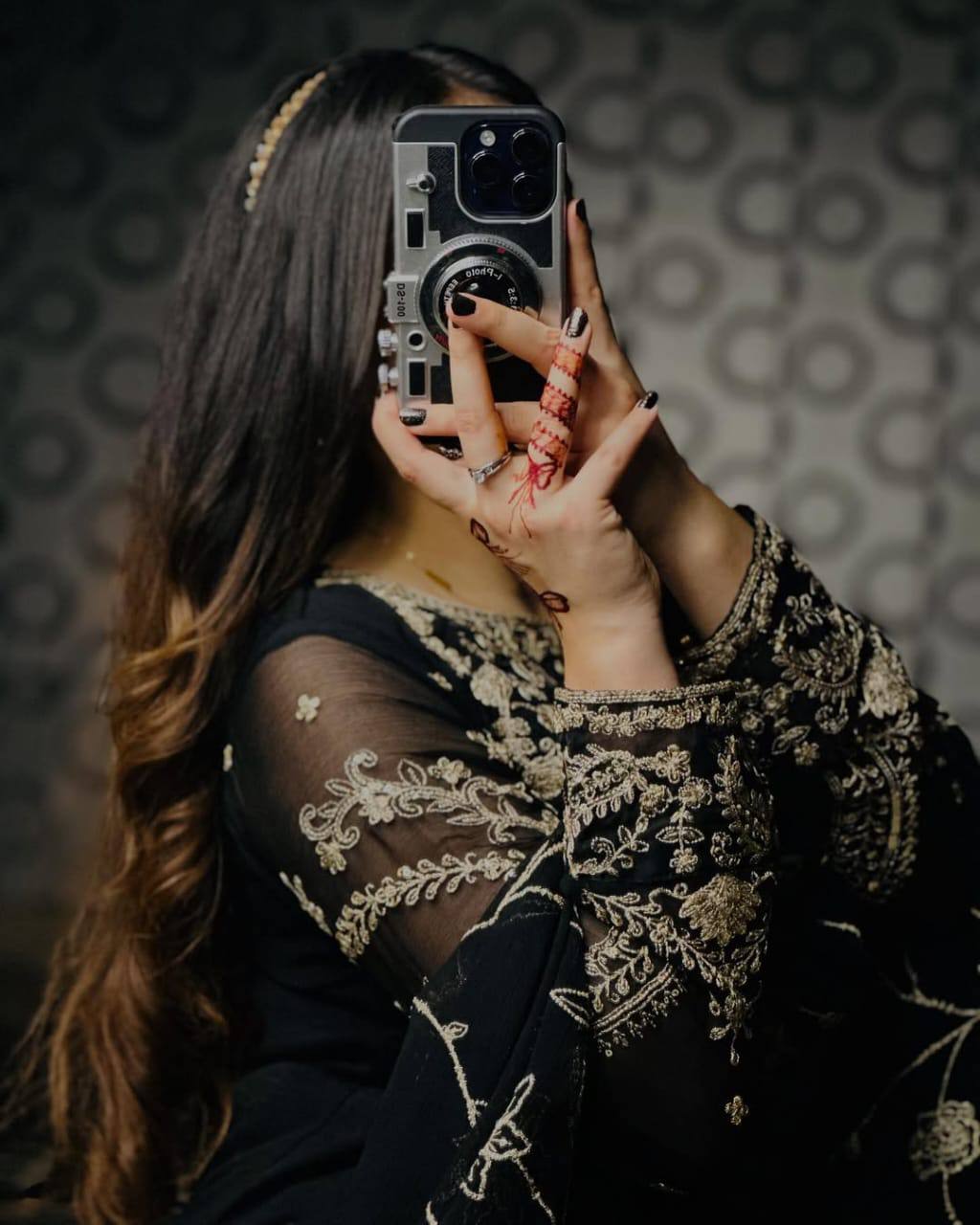 🖤 Royal Black Velvet Touch Embroidered Suit Set with Dupatta