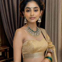 emerald green floral choker necklace