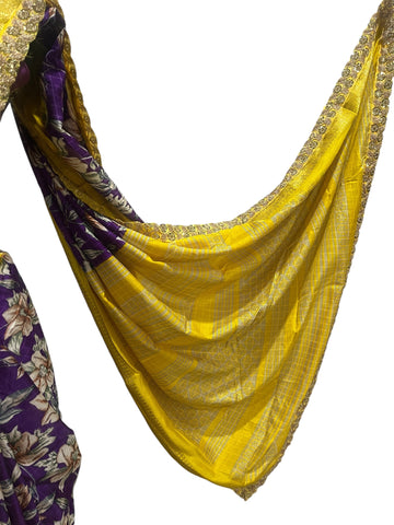 Generic Ta la hi Collections Elegant Dola Silk saree with running blouse- Purple