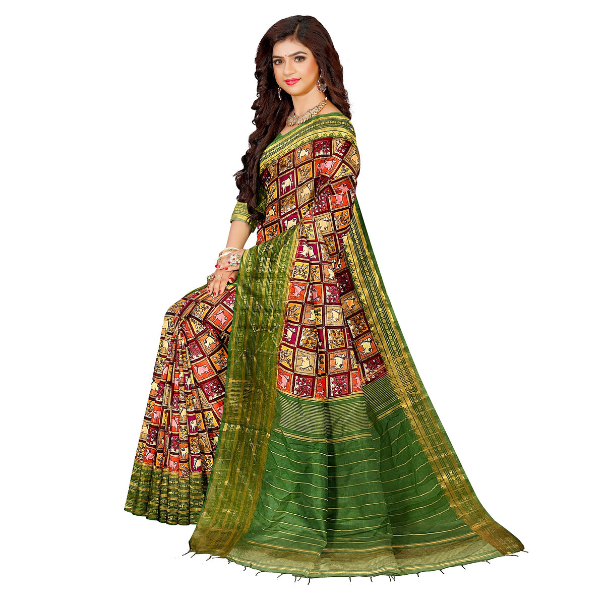 Mangalagiri Pure Handloom Cotton Silk Saree – Traditional Andhra Handwoven Saree