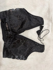 Readymade Stretchable Saree Blouse - Black Shimmer, Size 36-40