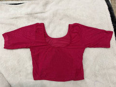 Readymade Stretchable Saree Blouse - Pink/Magenta Stretch Knit, Size 36-40