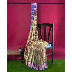 Handwoven Kanchi Silk Saree Zari Brocade Border - Wedding Saree