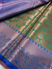 Handwoven Kanchi Silk Saree Zari Brocade Border - Wedding Saree