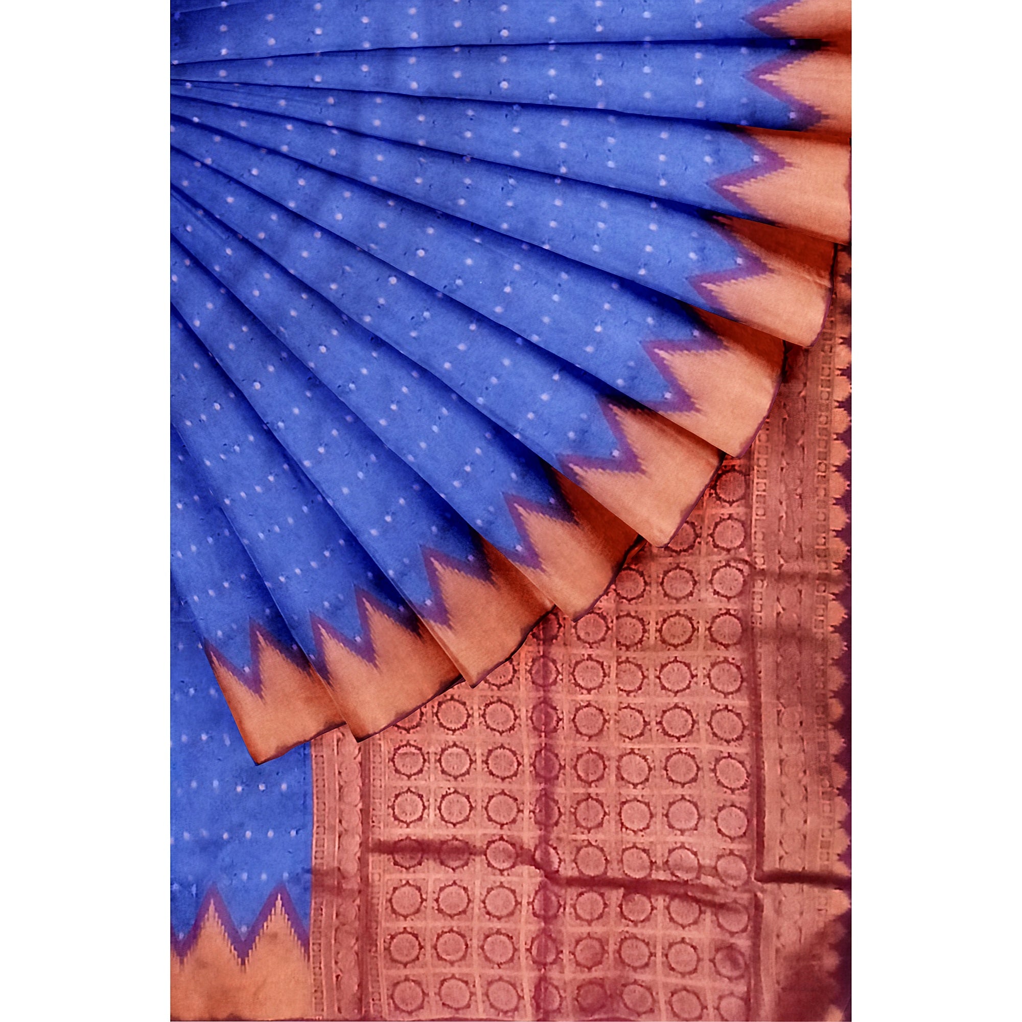 Blue zari border silk saree