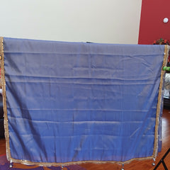 Talahi Collections Blue Silk-Blend Saree Gold Border - Wedding Party Wear Saree