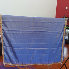 Talahi Collections Blue Silk-Blend Saree Gold Border - Wedding Party Wear Saree