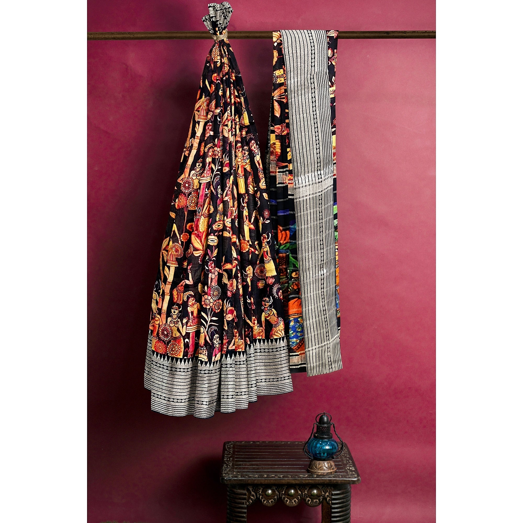 Mangalagiri cotton silk saree- Black