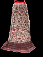 Crushed Silk Floral Lehenga Set Rust Red & Cream with Dupatta - Bridal & Festive Wear