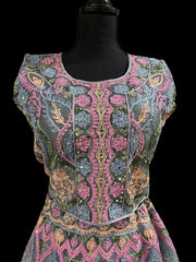 Embroidered Multicolor Lehenga  Choli with Dupatta -Indian Bridal Wear