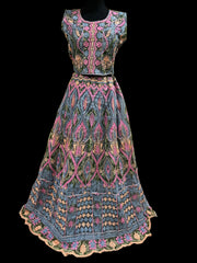 Embroidered Multicolor Lehenga  Choli with Dupatta -Indian Bridal Wear