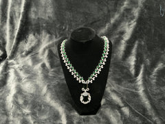 Emerald Green Stone Necklace Set
