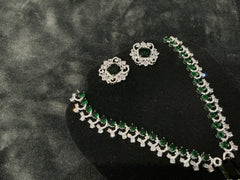 Emerald Green Stone Necklace Set