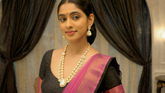 Talahi Double-Layer Polki Long Necklace Set with Teardrop Pendant - Bridal Statement Jewelry