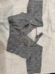 Readymade Stretchable Saree Blouse - Gray Sequin Stretch Knit, Size 36-40